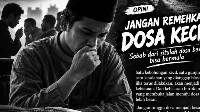 OPINI: JANGAN REMEHKAN DOSA KECIL, SEBAB DOSA BESAR BERMULA DARI KEBIASAAN YANG DIPELIHARA